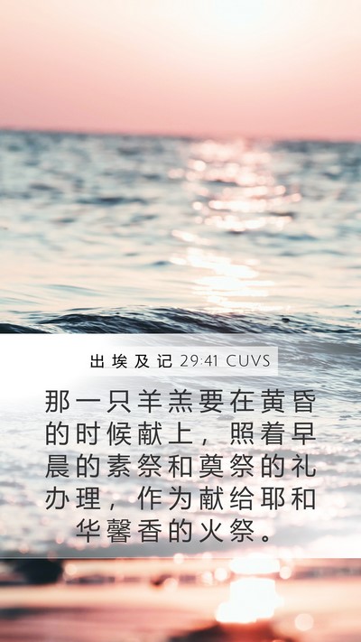 出 埃 及 记 29:41 CUVS Bible Verse Image