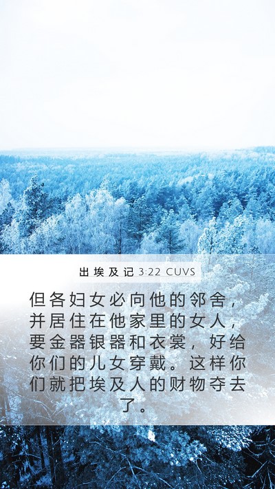出 埃 及 记 3:22 CUVS Bible Verse Image