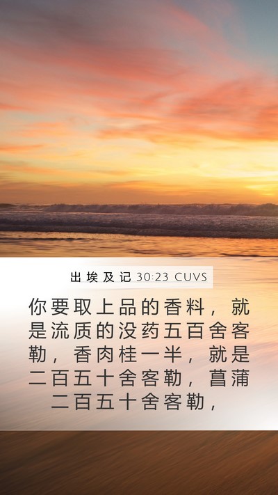 出 埃 及 记 30:23 CUVS Bible Verse Image