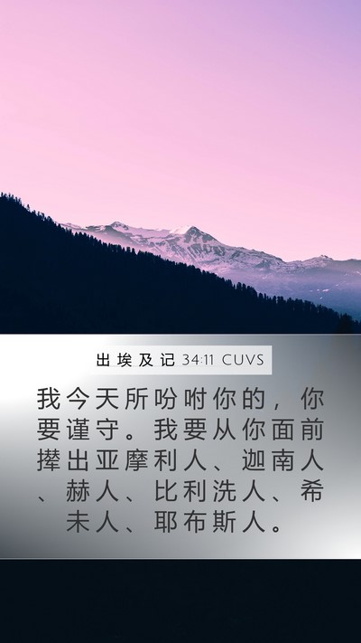 出 埃 及 记 34:11 CUVS Bible Verse Image