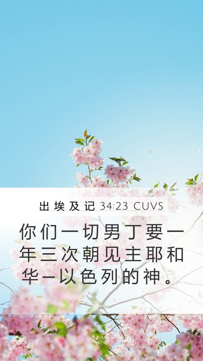 出 埃 及 记 34:23 CUVS Bible Verse Image
