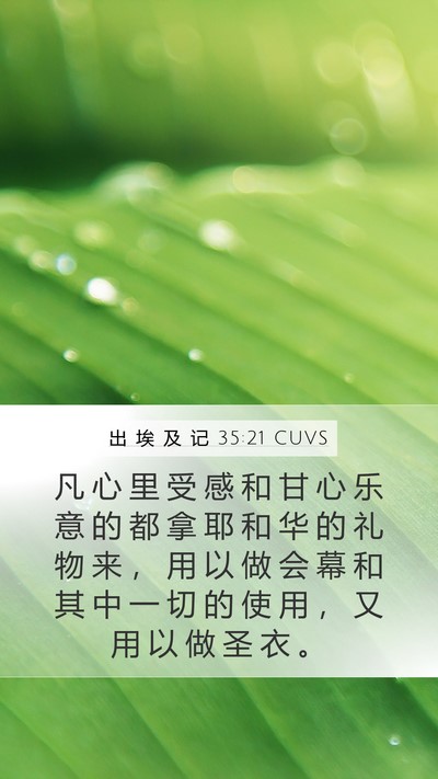 出 埃 及 记 35:21 CUVS Bible Verse Image