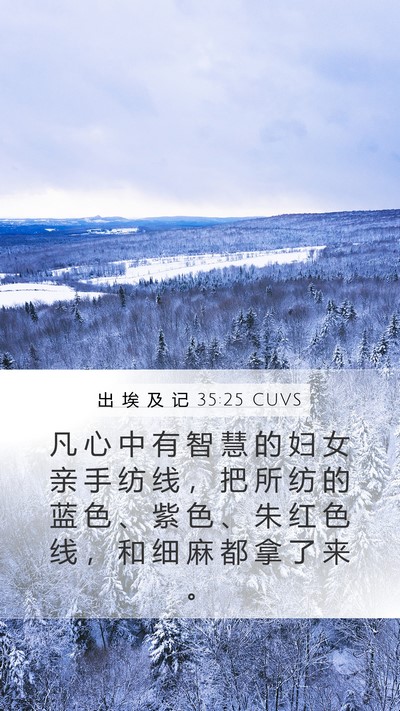 出 埃 及 记 35:25 CUVS Bible Verse Image
