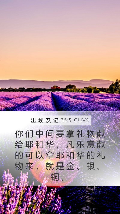出 埃 及 记 35:5 CUVS Bible Verse Image