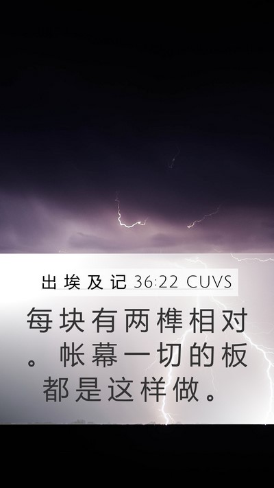 出 埃 及 记 36:22 CUVS Bible Verse Image