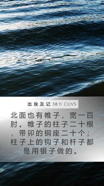 出 埃 及 记 38:11 CUVS Mobile Phone Wallpaper - 北 面 也 有 帷 子 ， 宽 一 百 肘 。 - Mobile Bible Verse Wallpaper