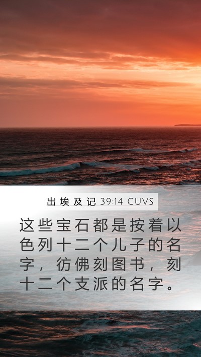 出 埃 及 记 39:14 CUVS Mobile Phone Wallpaper - 这 些 宝 石 都 是 按 着 以 色 列 十 - Mobile Bible Verse Wallpaper