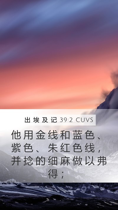 出 埃 及 记 39:2 CUVS Bible Verse Image
