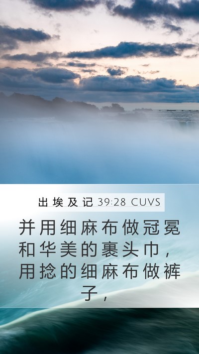 出 埃 及 记 39:28 CUVS Bible Verse Image