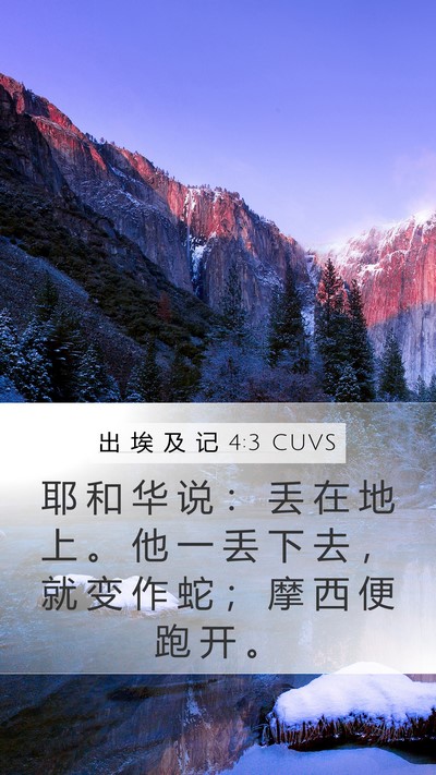 出 埃 及 记 4:3 CUVS Bible Verse Image