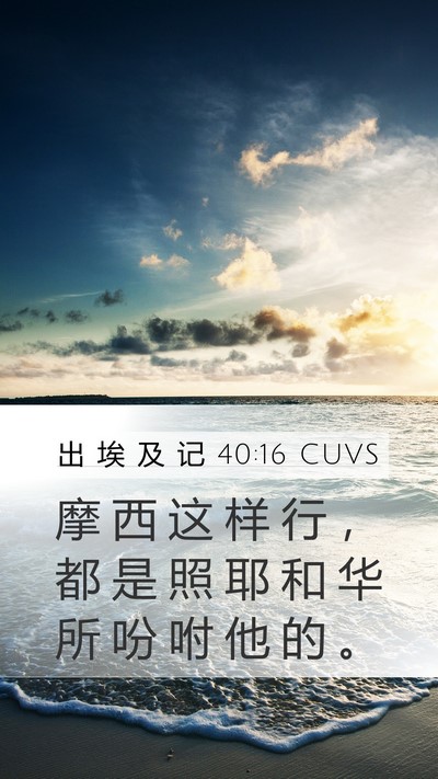 出 埃 及 记 40:16 CUVS Bible Verse Image