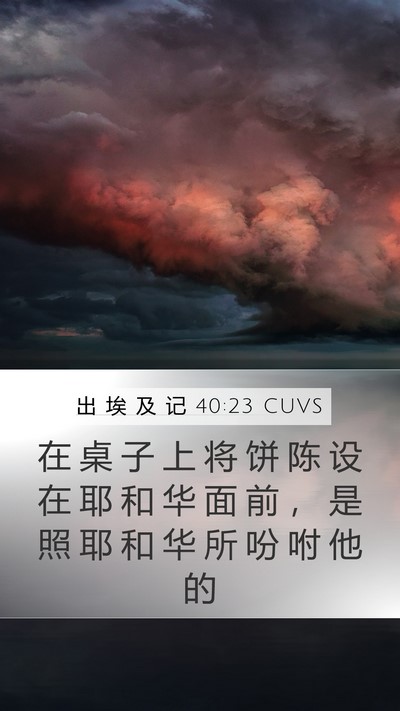 出 埃 及 记 40:23 CUVS Bible Verse Image