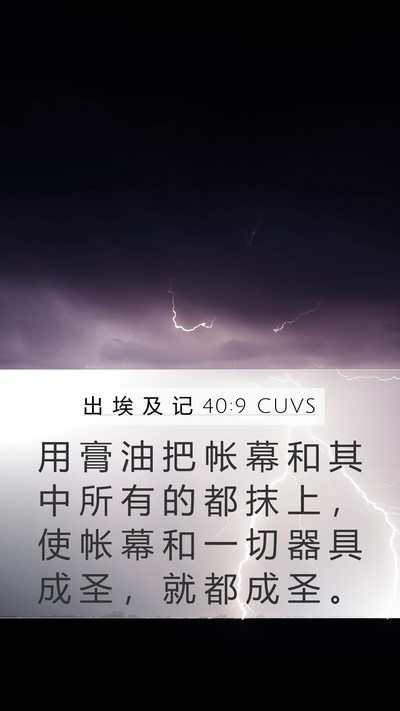 出 埃 及 记 40:9 CUVS Bible Verse Image