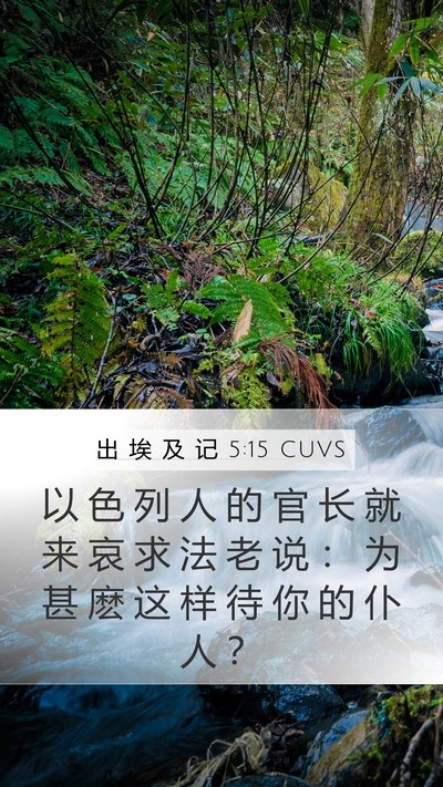 出 埃 及 记 5:15 CUVS Mobile Phone Wallpaper - 以 色 列 人 的 官 长 就 来 哀 求 法 - Mobile Bible Verse Wallpaper