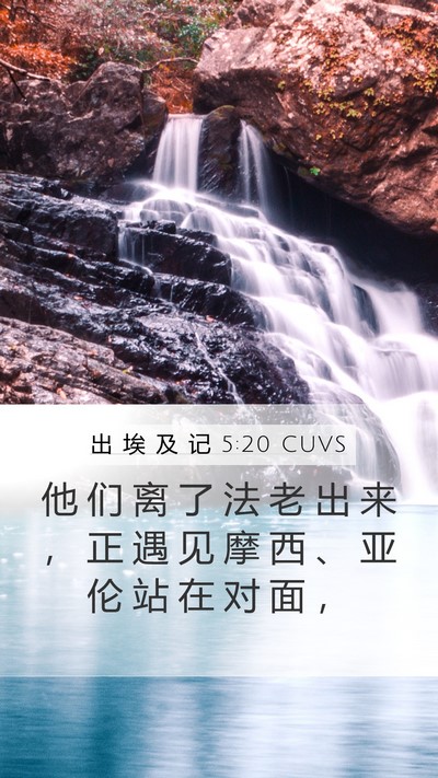 出 埃 及 记 5:20 CUVS Mobile Phone Wallpaper - 他 们 离 了 法 老 出 来 ， 正 遇 见 - Mobile Bible Verse Wallpaper