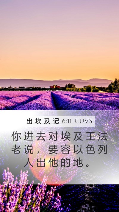 出 埃 及 记 6:11 CUVS Mobile Phone Wallpaper - 你 进 去 对 埃 及 王 法 老 说 ， 要 - Mobile Bible Verse Wallpaper