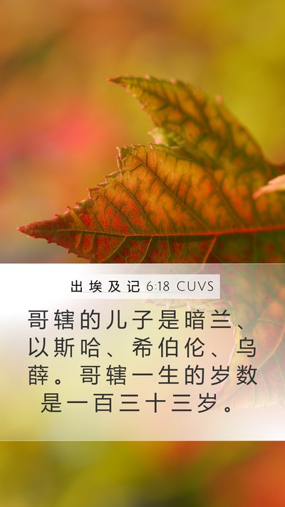 出 埃 及 记 6:18 CUVS Bible Verse Image