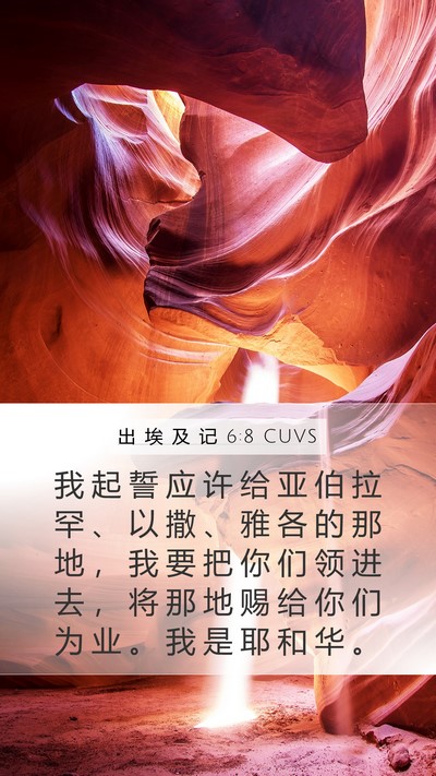 出 埃 及 记 6:8 CUVS Bible Verse Image