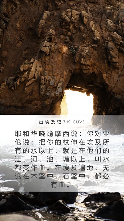 出 埃 及 记 7:19 CUVS Bible Verse Image