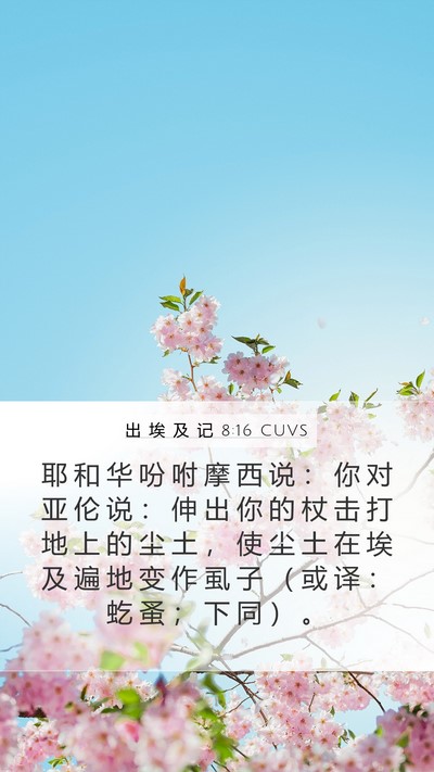 出 埃 及 记 8:16 CUVS Bible Verse Image