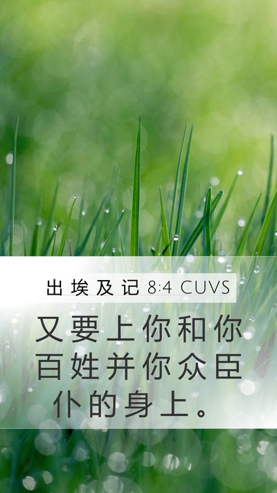 出 埃 及 记 8:4 CUVS Mobile Phone Wallpaper - 又 要 上 你 和 你 百 姓 并 你 众 臣 - Mobile Bible Verse Wallpaper