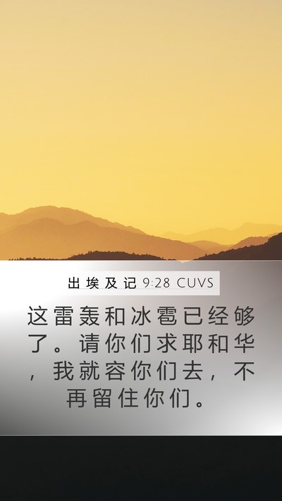 出 埃 及 记 9:28 CUVS Bible Verse Image