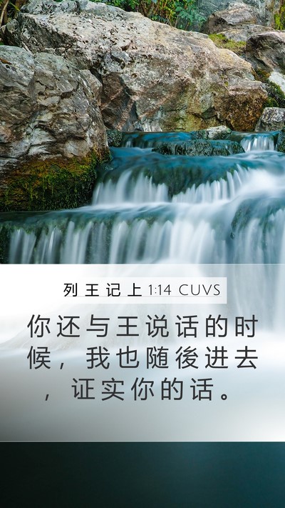 列 王 记 上 1:14 CUVS Mobile Phone Wallpaper - 你 还 与 王 说 话 的 时 候 ， 我 也 - Mobile Bible Verse Wallpaper