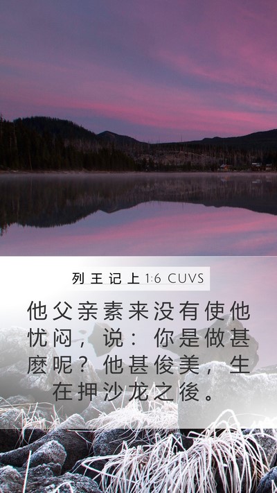 列 王 记 上 1:6 CUVS Bible Verse Image