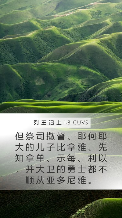 列 王 记 上 1:8 CUVS Bible Verse Image