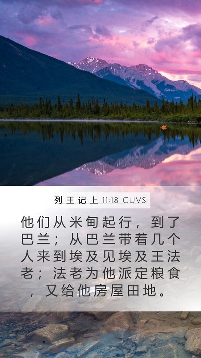 列 王 记 上 11:18 CUVS Mobile Phone Wallpaper - 他 们 从 米 甸 起 行 ， 到 了 巴 兰 - Mobile Bible Verse Wallpaper