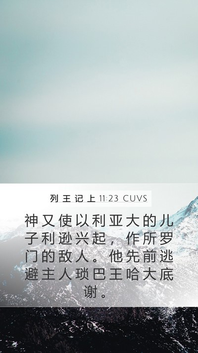 列 王 记 上 11:23 CUVS Bible Verse Image