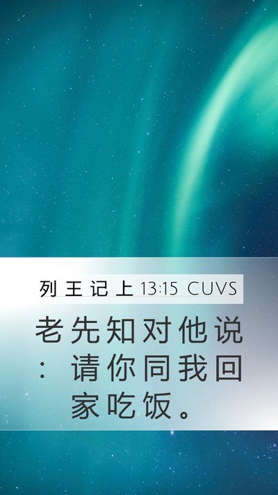 列 王 记 上 13:15 CUVS Mobile Phone Wallpaper - 老 先 知 对 他 说 ： 请 你 同 我 回 - Mobile Bible Verse Wallpaper