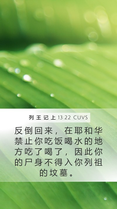 列 王 记 上 13:22 CUVS Bible Verse Image