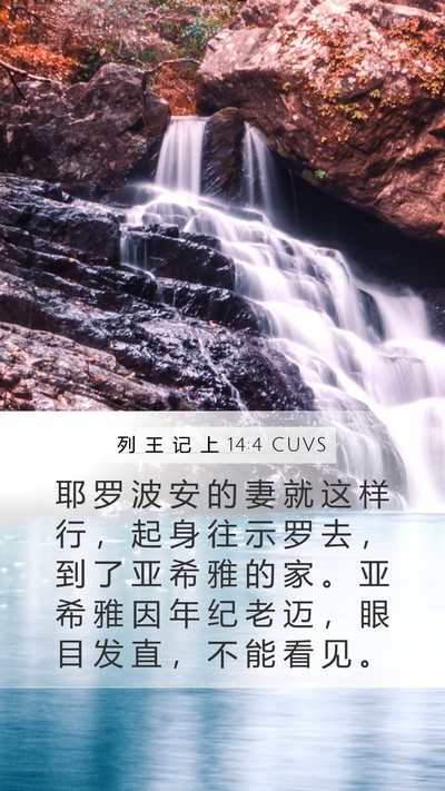 列 王 记 上 14:4 CUVS Bible Verse Image