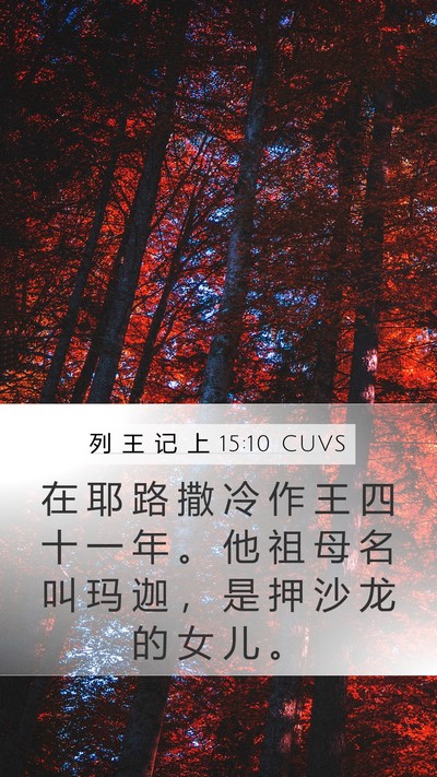 列 王 记 上 15:10 CUVS Mobile Phone Wallpaper - 在 耶 路 撒 冷 作 王 四 十 一 年 。 - Mobile Bible Verse Wallpaper