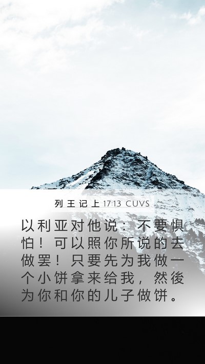 列 王 记 上 17:13 CUVS Bible Verse Image
