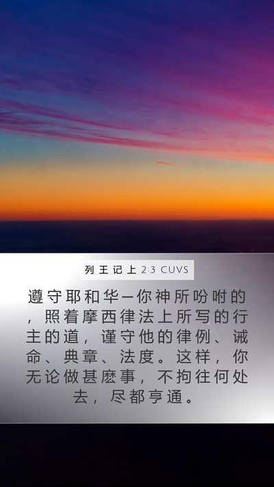 列 王 记 上 2:3 CUVS Bible Verse Image