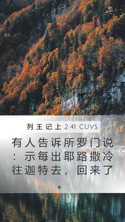 列 王 记 上 2:41 CUVS Mobile Phone Wallpaper - 有 人 告 诉 所 罗 门 说 ： 示 每 出 - Mobile Bible Verse Wallpaper