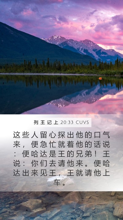列 王 记 上 20:33 CUVS Bible Verse Image