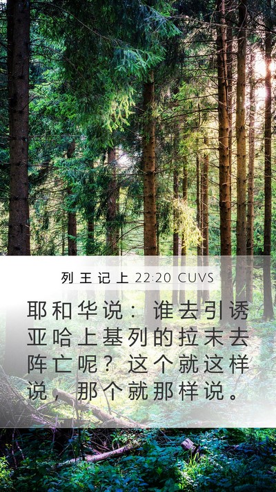 列 王 记 上 22:20 CUVS Bible Verse Image