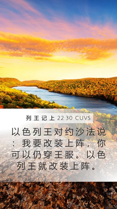 列 王 记 上 22:30 CUVS Bible Verse Image