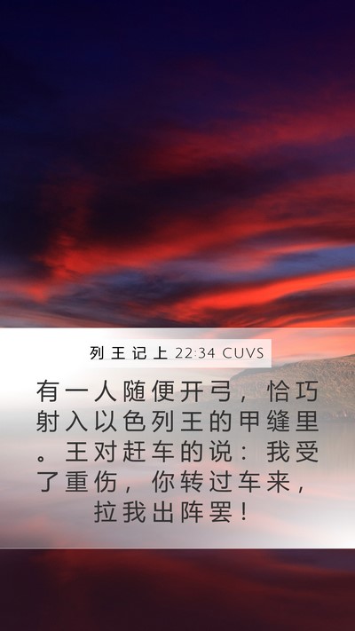 列 王 记 上 22:34 CUVS Bible Verse Image