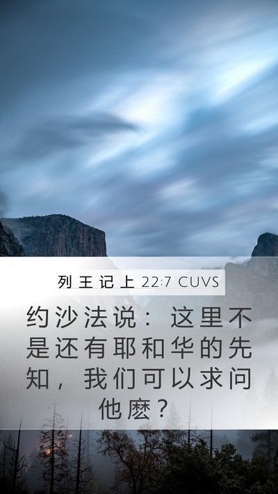 列 王 记 上 22:7 CUVS Mobile Phone Wallpaper - 约 沙 法 说 ： 这 里 不 是 还 有 耶 - Mobile Bible Verse Wallpaper
