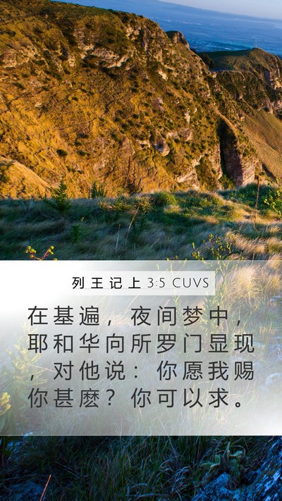 列 王 记 上 3:5 CUVS Bible Verse Image