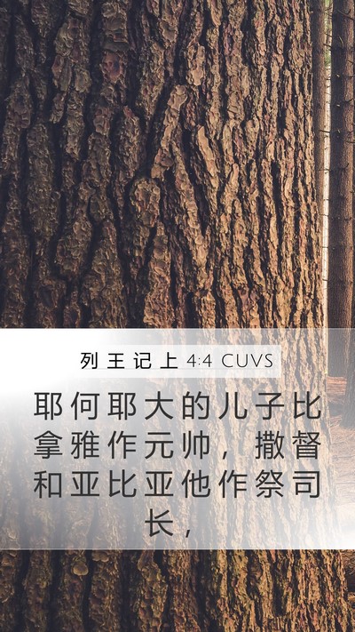 列 王 记 上 4:4 CUVS Bible Verse Image