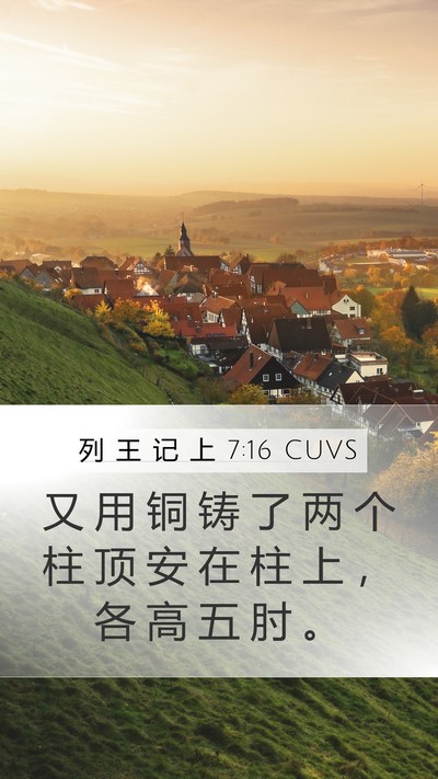 列 王 记 上 7:16 CUVS Bible Verse Image