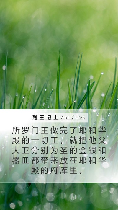 列 王 记 上 7:51 CUVS Bible Verse Image