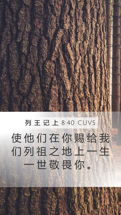 列 王 记 上 8:40 CUVS Bible Verse Image