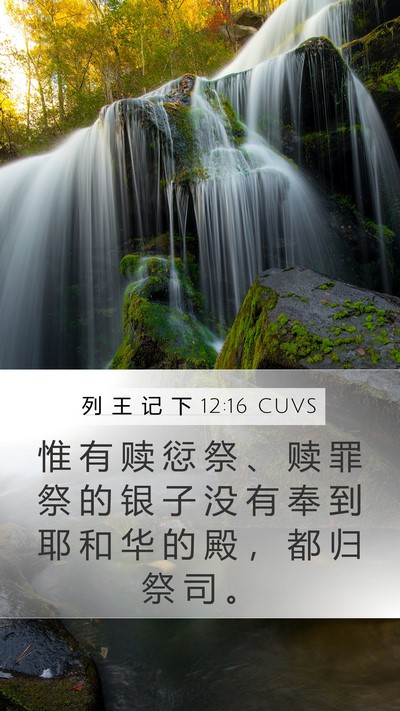 列 王 记 下 12:16 CUVS Mobile Phone Wallpaper - 惟 有 赎 愆 祭 、 赎 罪 祭 的 银 子 - Mobile Bible Verse Wallpaper
