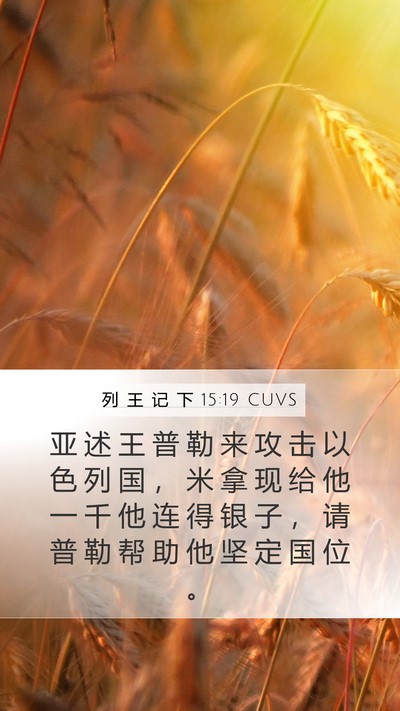 列 王 记 下 15:19 CUVS Bible Verse Image